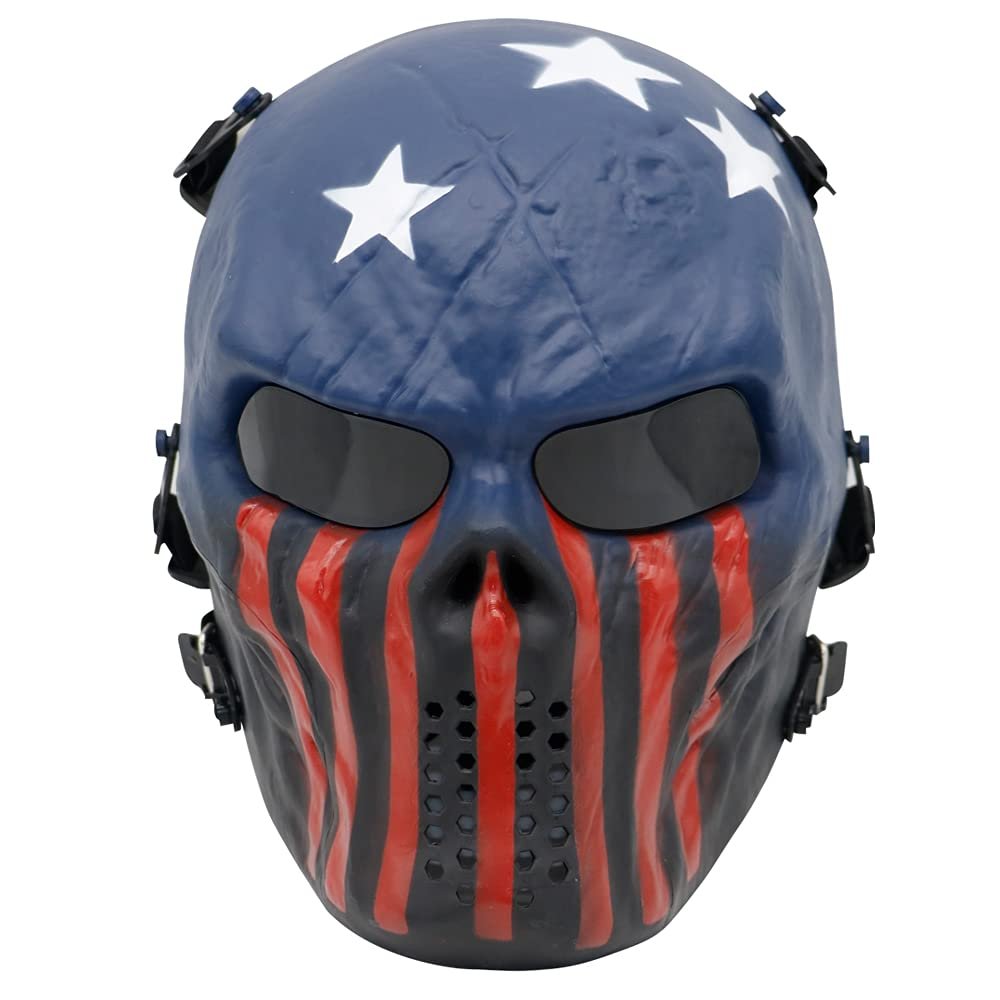 Fanjin Tactical Mask Skull Full Face Masks, Airsoft Mask, for Halloween Cosplay Party CS Survival Games Shooting