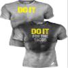 Actizio Men's Workout Shirt Cotton Fabric T-Shirt Short Sleeve Sweat Activated Motivational Exercise Gym Athletic Fit Moisture Wicking Fitness Shirt - Do It for The Tacos (Size Large) Grey view 1