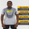 Actizio Men's Workout Shirt Cotton Fabric T-Shirt Short Sleeve Sweat Activated Motivational Exercise Gym Athletic Fit Moisture Wicking Fitness Shirt - Do It for The Tacos (Size Large) Grey view 2