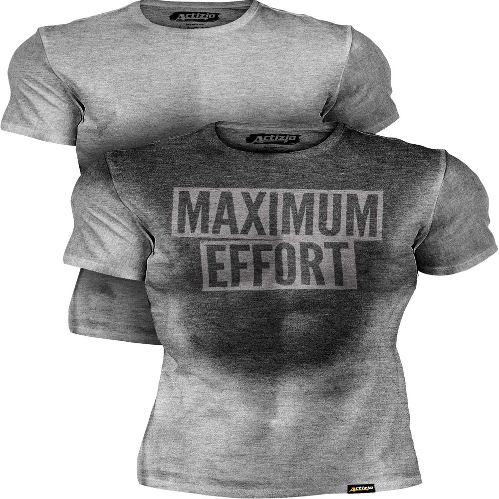 Actizio Men's Workout Shirt Cotton Fabric T-Shirt Short Sleeve Sweat Activated Motivational Exercise Gym Athletic Fit Moisture Wicking Fitness Shirt - I Can I Will (Size M)