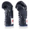 Fairtex BGL6 Handmade Leather Gloves| Optimal fist Closure with a Locked-Thumb Design| Premium Leather |Triple-Layered Foam |Lace-up Closure. Ideal for Boxing, MMA, and Kickboxing.(Blue/8oz) view 3