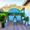 DOALBUN Double Portable Picnic Chair Folding Camping Chair W/Umbrella Table Beverage Holder Carrying Bag Cooler Fold Up Table for Patio Pool Park Outdoor Beach Camping Chair (Blue) view 2