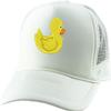 ALLNTRENDS Embroidered Duck Cap Rubber Ducks Trucker Hat for Adults Adjustable Baseball Cap (White) view 1