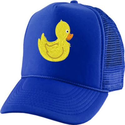 ALLNTRENDS Embroidered Duck Cap Rubber Ducks Trucker Hat for Adults Adjustable Baseball Cap (Royal Blue)