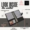 ag wallets Genuine Leather Mens Long ID 19 Credit Card Security Wallet (RFID_BlackSnapClose) view 2