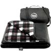 DOWN UNDER OUTDOORS Large Waterproof Windproof Extra Thick 350 GSM Quilted Fleece Stadium Blanket, Machine Washable Camping Picnic & Outdoor, Beach, Baseball,Dog, 82 x 55 (Black & White Check) view 1