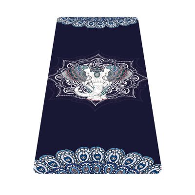 nuveti Printed Travel Yoga Mat-1/16 Inch Thick Non Slip Fitness Workout Mat with Carrying Bag, Foldable Lightweight Suede & Natural Rubber Yoga Mat for Yoga Pilates and Fitness 72" L x 24" W x 1.5mm