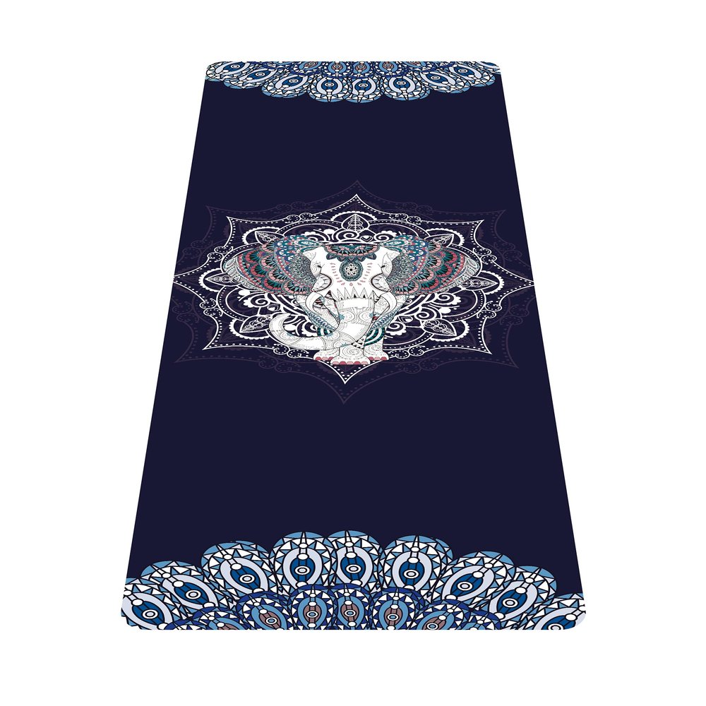 nuveti Printed Travel Yoga Mat-1/16 Inch Thick Non Slip Fitness Workout Mat with Carrying Bag, Foldable Lightweight Suede & Natural Rubber Yoga Mat for Yoga Pilates and Fitness 72" L x 24" W x 1.5mm