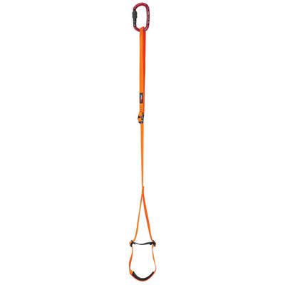 GM CLIMBING Orange Foot Loop Kit with Screw Lock Oval Carabiner, Ascender Sling Adjustable for Rope Ascending Arborist Caving SRT Rope Walking Frog Setup