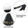 MioCloth Black Bridal Wedding Veil with Comb and Bride to Be Satin Sash, Bachelorette Party Decorations Supplies for Women Gold Letter view 3