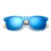 Long Keeper Bamboo Wood Arms Sunglasses for Women Men (Transparent Blue, Blue) view 2