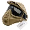 Paintball Mask, Airsoft Mask, Tactical Masks Full Face Gear with Goggles Impact Resistant for Hunting CS Survival Games Paintball Game Halloween Cosplay and Other Outdoor Activities (Tan, Gray Lens) view 1