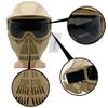 Paintball Mask, Airsoft Mask, Tactical Masks Full Face Gear with Goggles Impact Resistant for Hunting CS Survival Games Paintball Game Halloween Cosplay and Other Outdoor Activities (Tan, Gray Lens) view 3