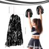DILIBRA 24 Pcs Metallic Cheerleading Pom Poms, Cheerleaders Cheer Pom Poms with Baton Handle, Cheering Squad Hand Flower for Adults Kids Team Spirit Sports Game Dancing Party view 2