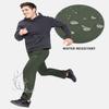 baleaf Mens Hiking Pants Waterproof Fleece Lined Pants with Zipper Pockets Open Bottom Sweats Athletic Track Thermal Warm Green L view 2
