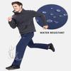baleaf Men's Fleece Lined Pants Winter Athletic Workout Hiking Track Thermal Warm Open Bottom Sweatpants with Zipper Pockets Blue S view 3