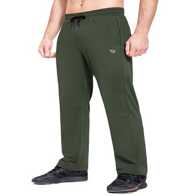 baleaf Mens Hiking Pants Waterproof Fleece Lined Pants with Zipper Pockets Open Bottom Sweats Athletic Track Thermal Warm Green M