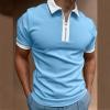 Maryia Classic Polo Shirts for Men Short Sleeve Zipper Casual Basic Twill Printed T-Shirts Workout Gym Golf Tee Tops view 2