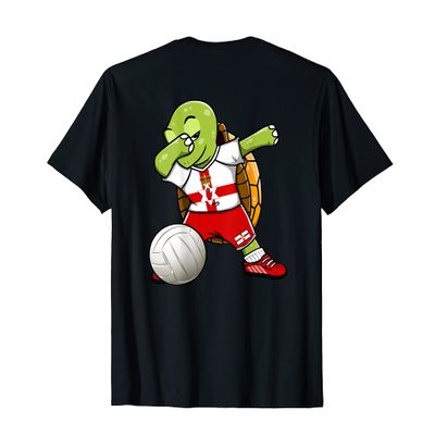Dabbing Turtle Northern Ireland Volleyball Fans Jersey Flag T-Shirt