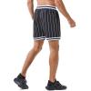 HEALONG Mens Retro Basketball Shorts: 5-7 Inch Inseam Heavyweight Pinstripe Style Double Layer Mesh with Deep Pockets - 90s Vintage Athletic Gym Casual - Black Stripes view 3