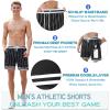 HEALONG Mens Retro Basketball Shorts: 5-7 Inch Inseam Heavyweight Pinstripe Style Double Layer Mesh with Deep Pockets - 90s Vintage Athletic Gym Casual - Black Stripes view 4