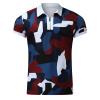 Maryia Classic Polo Shirts for Men Short Sleeve Zipper Casual Basic Twill Printed T-Shirts Workout Gym Golf Tee Tops, 5blue, Large view 3