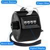 FEBSNOW 2 Pack Hand Tally Counter 4 Digital Click Counter for Sport Row School Event (Metallic Black) view 3