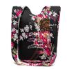 Women Shoulder Handbags Fashion canvas Hippie Crossbody Bags Bohemian Animal Prints Hobo Bags (Black Flowers) view 2