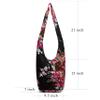 Women Shoulder Handbags Fashion canvas Hippie Crossbody Bags Bohemian Animal Prints Hobo Bags (Black Flowers) view 3