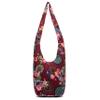 Women Shoulder Handbags Fashion canvas Hippie Crossbody Bags Bohemian Animal Prints Hobo Bags (Claret) view 1