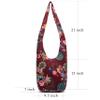 Women Shoulder Handbags Fashion canvas Hippie Crossbody Bags Bohemian Animal Prints Hobo Bags (Claret) view 4
