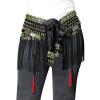 MISI CHAO Belly Dancing Hip Scarf - 2021 Tribal Coins Tassel Fringe Wraps Wraps Belts Skirt for Women/Girls (Black) view 1