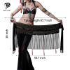 MISI CHAO Belly Dancing Hip Scarf - 2021 Tribal Coins Tassel Fringe Wraps Wraps Belts Skirt for Women/Girls (Black) view 2