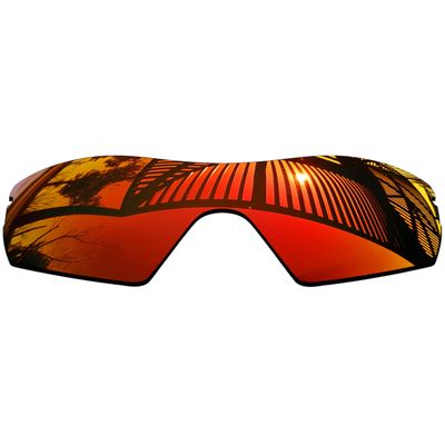 MYCOURAG UV Protection Polarized Replacement Lenses for Oakley Radar XL Sunglasses Frame - Fire Red Mirror Coated Polarized