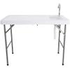 4-Foot Portable Fish Cleaning Table, Outdoor Folding Fish Cleaning and Game Table w/Sink, Camping Outdoor Folding Table Washing Station for Camping, Picnic and Garden view 2