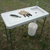4-Foot Portable Fish Cleaning Table, Outdoor Folding Fish Cleaning and Game Table w/Sink, Camping Outdoor Folding Table Washing Station for Camping, Picnic and Garden view 3