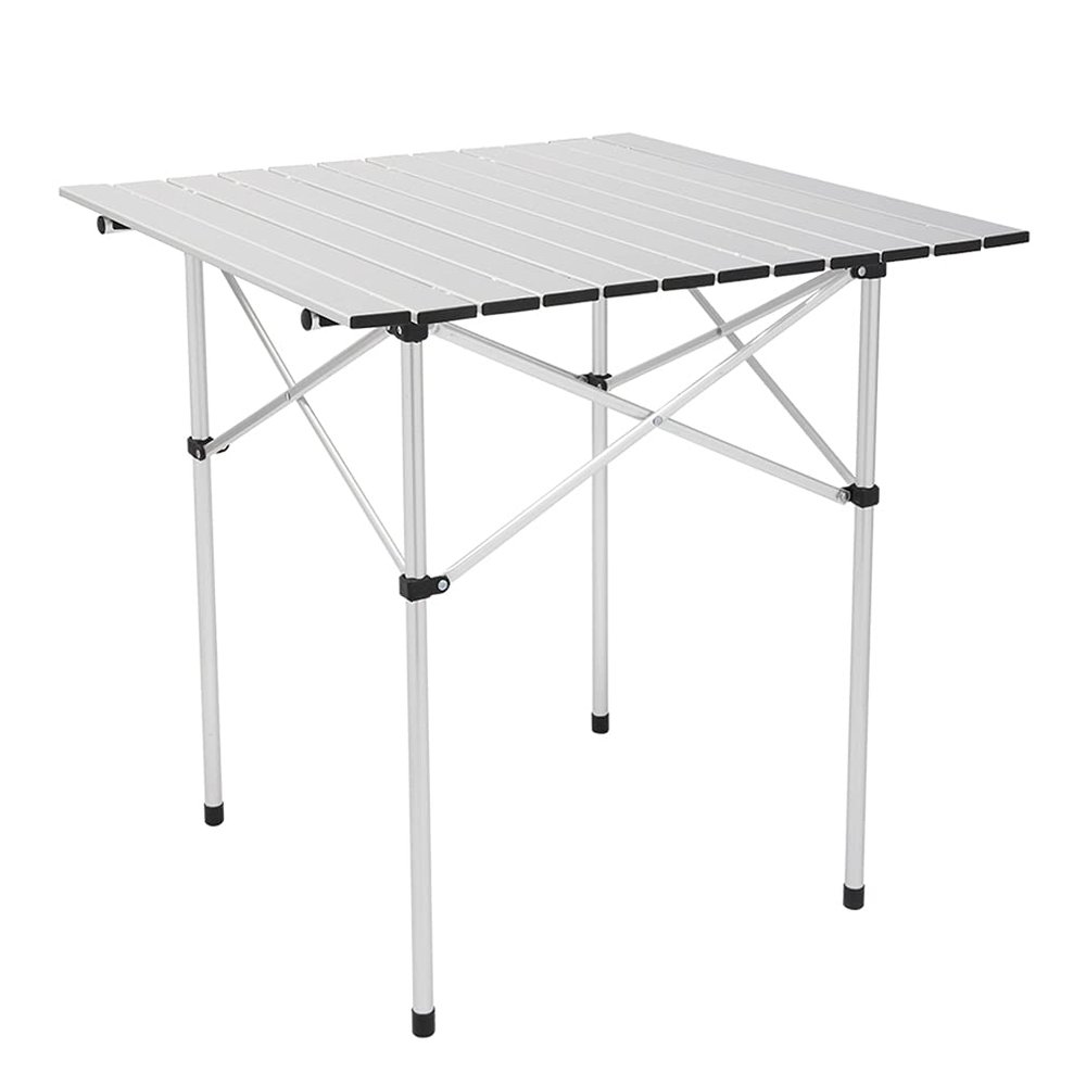 Folding Camping Table, Portable Aluminum Lightweight Square Camp Table w/Carry Bag, for Indoor and Outdoor Camp, Picnic, BBQ, Travel, Fishing