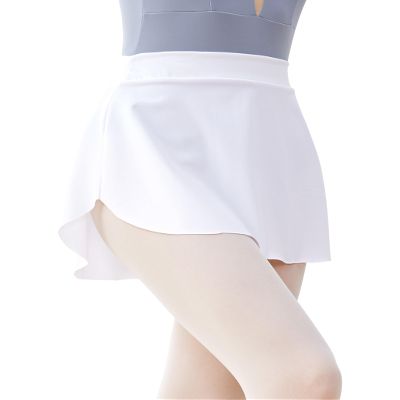 Daydance White Women Ballet Skirts Pull On Bullet Point Skirt for Dance