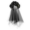 Day of The Dead Veil Headbands Black Halloween Rose Flower Headpiece Costume view 1