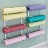 White Wall Mount Yoga Mat Rack Foam Roller Storage Holder, Metal Hanging Pilates Mats Display Stand, Gym/Home/Fitness Room Exercise Mat Organizer (Size : 6 Tier) view 2