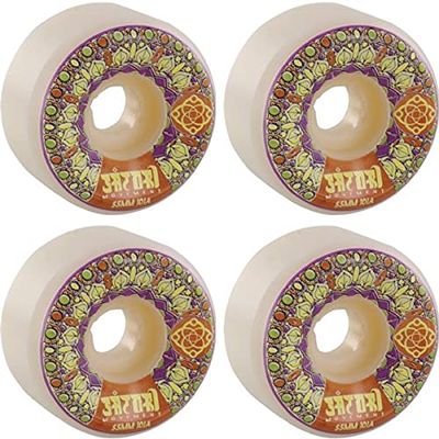 Satori Movement Mandala White/Burnt Orange Skateboard Wheels - 55mm 101a (Set of 4)