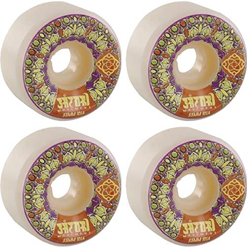 Satori Movement Mandala White/Burnt Orange Skateboard Wheels - 55mm 101a (Set of 4)