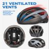 FUNWICT Adult Bike Helmet with Visor and Goggles for Men Women Mountain Road Bicycle Helmet Rechargeable Rear Light Cycling Helmet (L: 57-61 cm (22.4-24 inches), Ti Grey) view 4