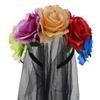 Day of The Dead Veil Headbands Black Halloween Rose Flower Headpiece Costume view 3