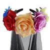 Day of The Dead Veil Headbands Black Halloween Rose Flower Headpiece Costume view 4