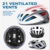 FUNWICT Adult Bike Helmet with Visor and Goggles for Men Women Mountain Road Bicycle Helmet Rechargeable Rear Light Cycling Helmet (L: 57-61 cm (22.4-24 inches), White Grey) view 4