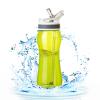 AceCamp 21oz Water Bottle with Straw Curved-Bottle Design Easy To Grip BPA Free Tritan Sports Fitness Bottle Leak-Proof Durable Green view 1