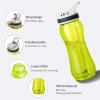 AceCamp 21oz Water Bottle with Straw Curved-Bottle Design Easy To Grip BPA Free Tritan Sports Fitness Bottle Leak-Proof Durable Green view 2