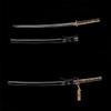 1095 Carbon Steel Clay Tempered Japanese Samurai Katana Sword Hand Forged, Full Tang Sharp, Brass Fittings (Black-Brown) view 2