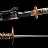1095 Carbon Steel Clay Tempered Japanese Samurai Katana Sword Hand Forged, Full Tang Sharp, Brass Fittings (Black-Brown) view 3